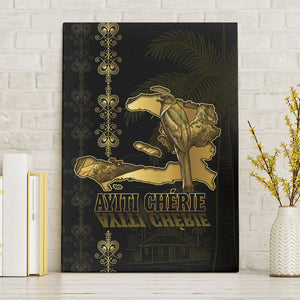 Afro-Haitians Ayiti Cherie Canvas Wall Art Haiti Map Kanson Wouj Veve Vodou