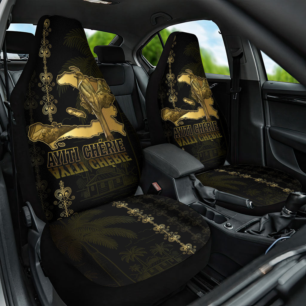 Afro-Haitians Ayiti Cherie Car Seat Cover Haiti Map Kanson Wouj Veve Vodou