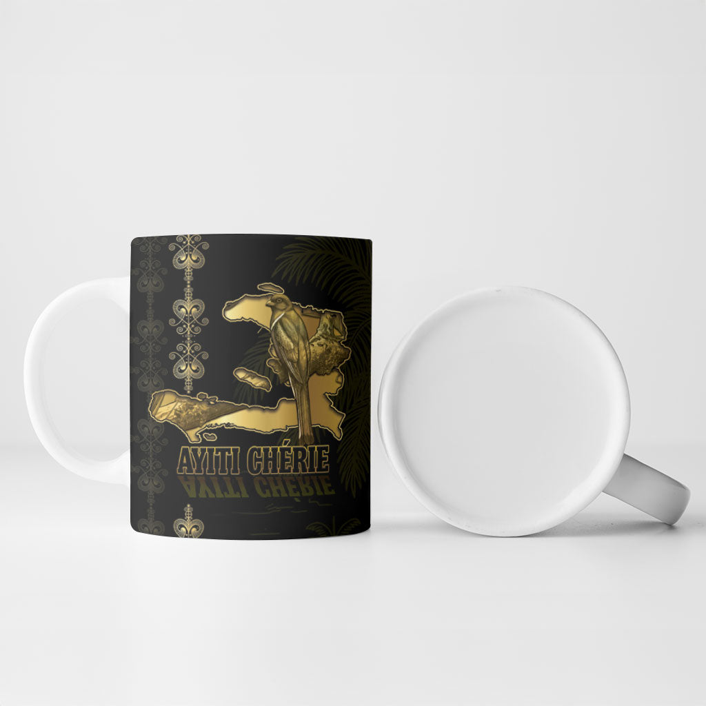 Afro-Haitians Ayiti Cherie Ceramic Mug Haiti Map Kanson Wouj Veve Vodou