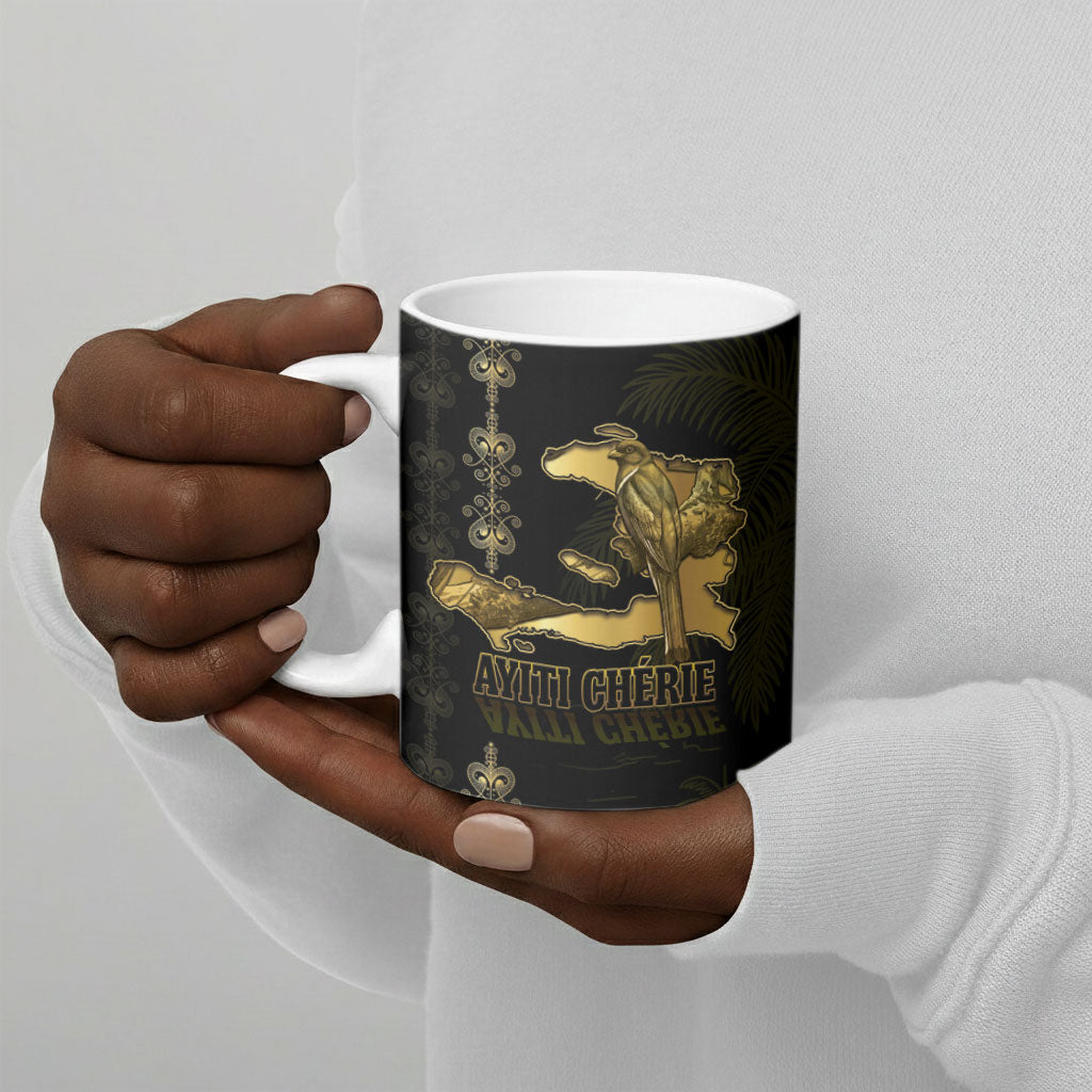 Afro-Haitians Ayiti Cherie Ceramic Mug Haiti Map Kanson Wouj Veve Vodou