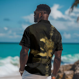 Afro-Haitians Ayiti Cherie Hawaiian Shirt Haiti Map Kanson Wouj Veve Vodou
