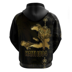 Afro-Haitians Ayiti Cherie Hoodie Haiti Map Kanson Wouj Veve Vodou