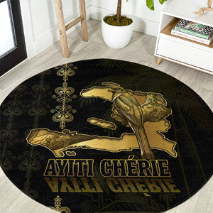 Afro-Haitians Ayiti Cherie Round Carpet Haiti Map Kanson Wouj Veve Vodou