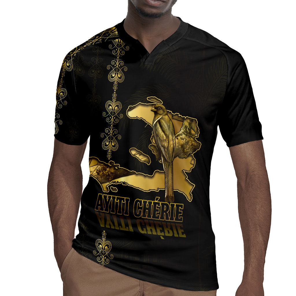 Afro-Haitians Ayiti Cherie Rugby Jersey Haiti Map Kanson Wouj Veve Vodou