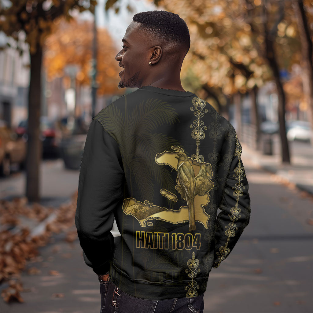 Afro-Haitians Ayiti Cherie Sweatshirt Haiti Map Kanson Wouj Veve Vodou