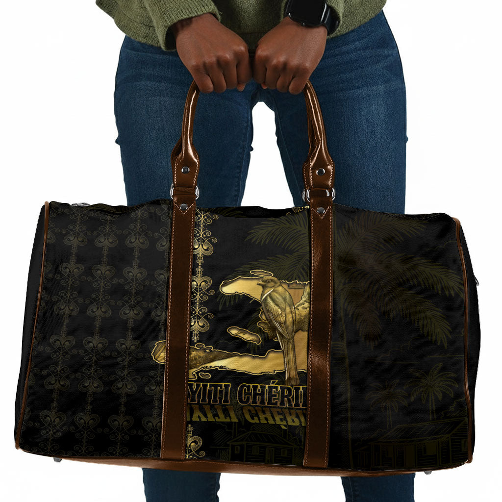Afro-Haitians Ayiti Cherie Travel Bag Haiti Map Kanson Wouj Veve Vodou