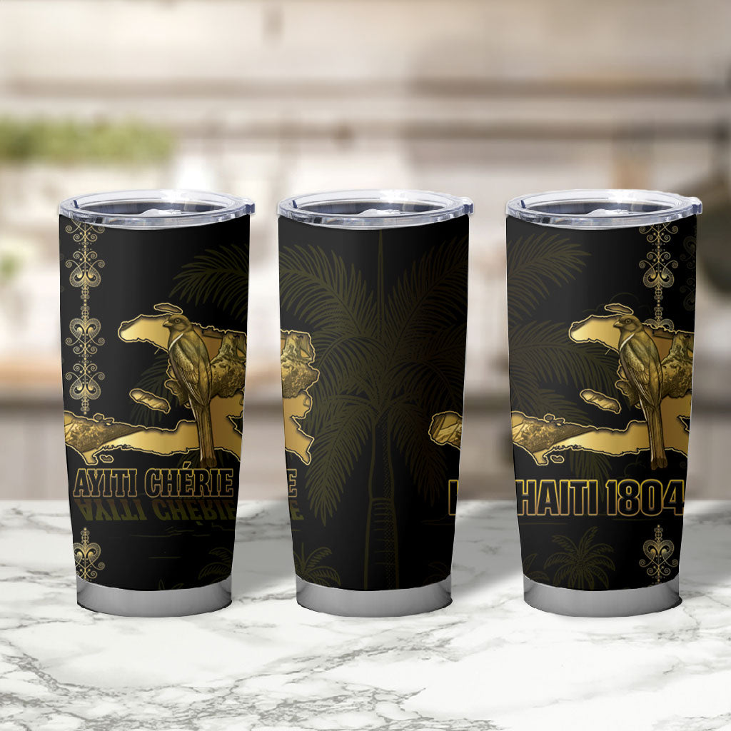 Afro-Haitians Ayiti Cherie Tumbler Cup Haiti Map Kanson Wouj Veve Vodou