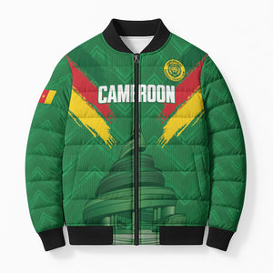 Cameroon Football Custom Bomber Puffer Jacket Reunification Monument Les Lionnes Indomptables
