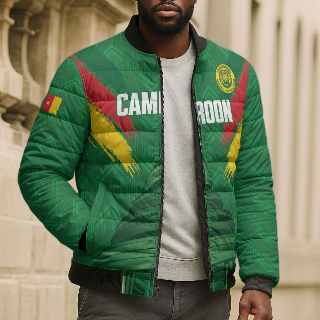 Cameroon Football Custom Bomber Puffer Jacket Reunification Monument Les Lionnes Indomptables