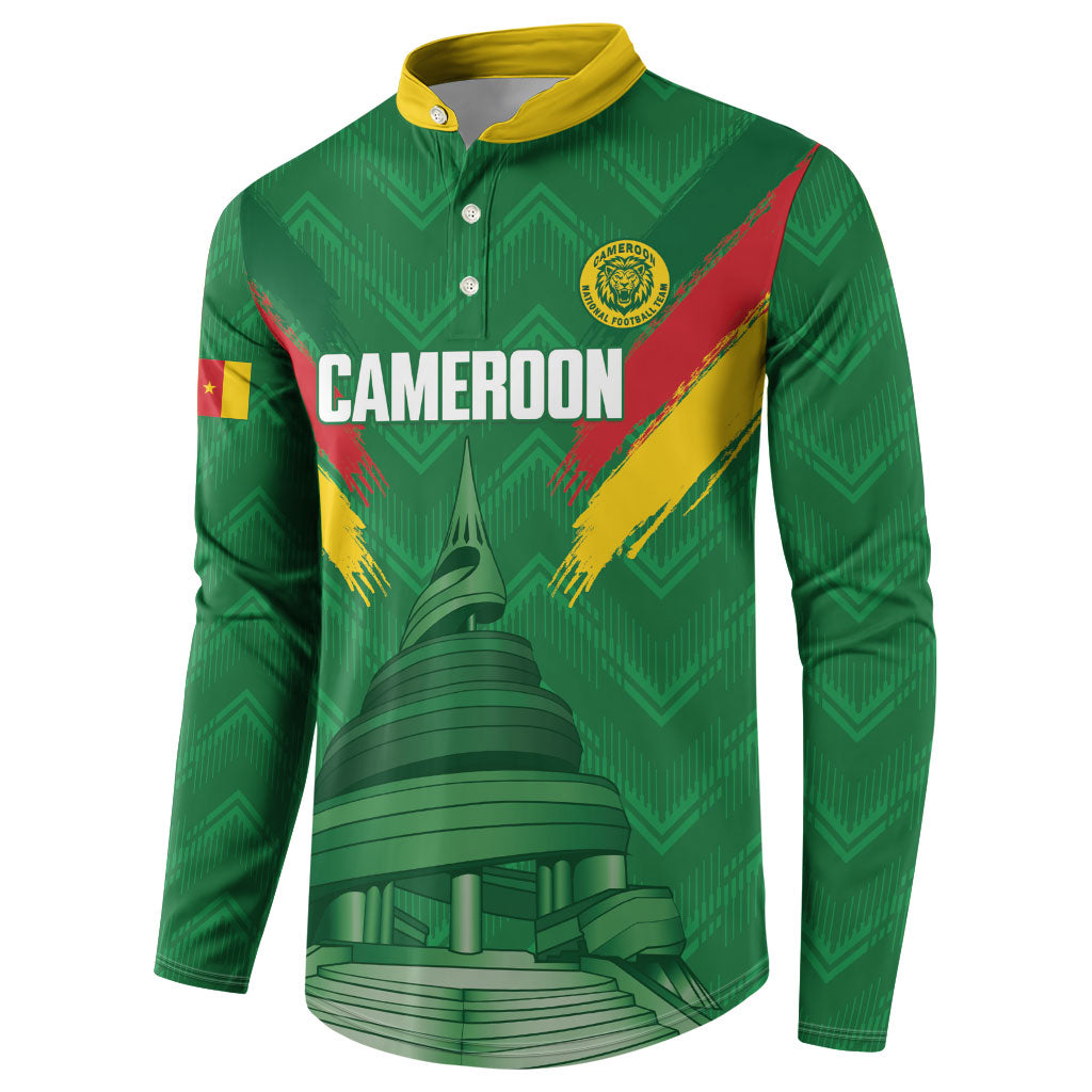 Cameroon Football Custom Button Sweatshirt Reunification Monument Les Lionnes Indomptables