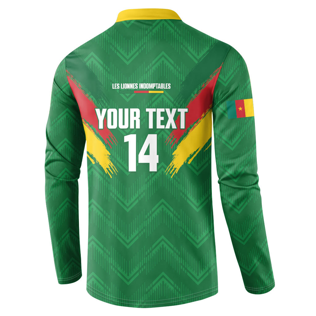 Cameroon Football Custom Button Sweatshirt Reunification Monument Les Lionnes Indomptables