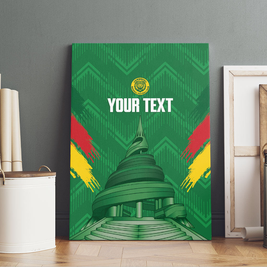 Cameroon Football Custom Canvas Wall Art Reunification Monument Les Lionnes Indomptables