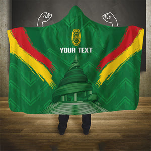 Cameroon Football Custom Hooded Blanket Reunification Monument Les Lionnes Indomptables