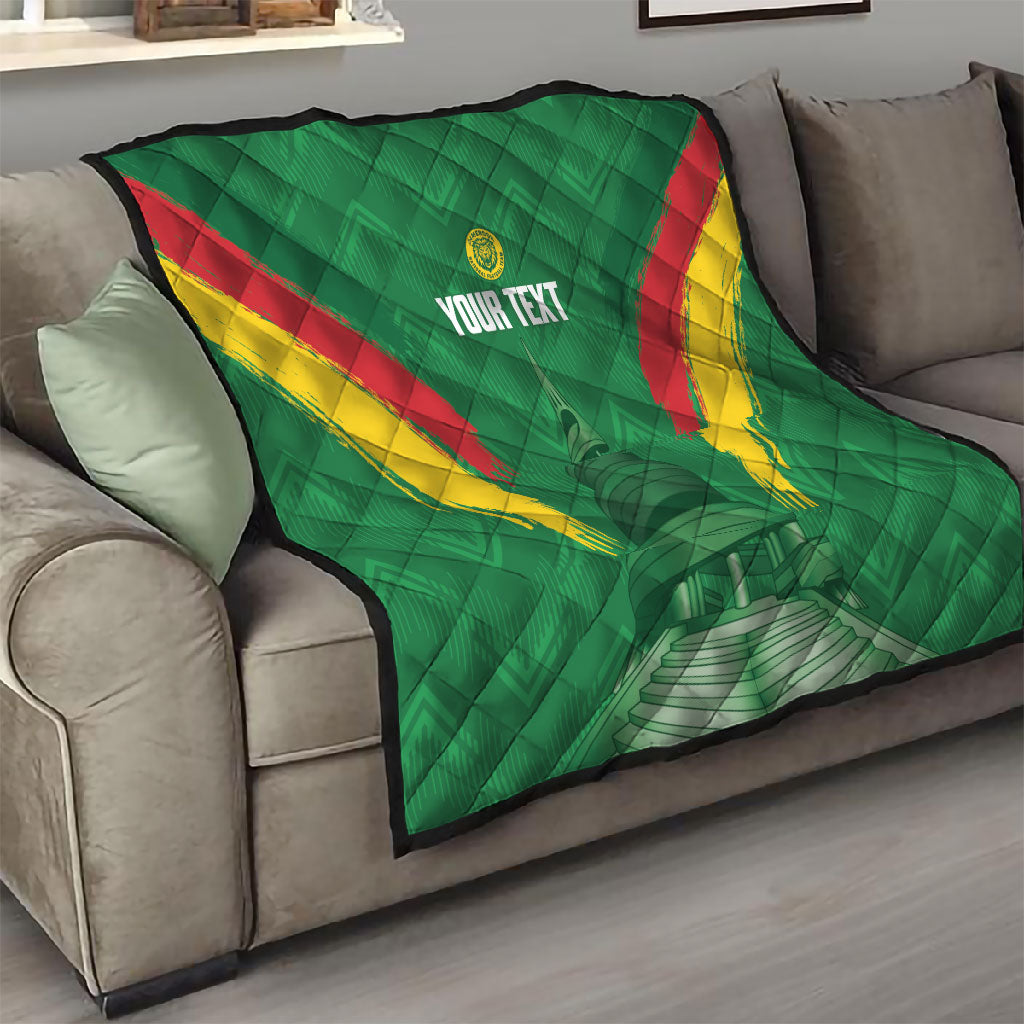Cameroon Football Custom Quilt Reunification Monument Les Lionnes Indomptables