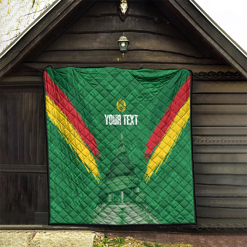 Cameroon Football Custom Quilt Reunification Monument Les Lionnes Indomptables