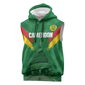 Cameroon Football Custom Sleeveless Hoodie Reunification Monument Les Lionnes Indomptables