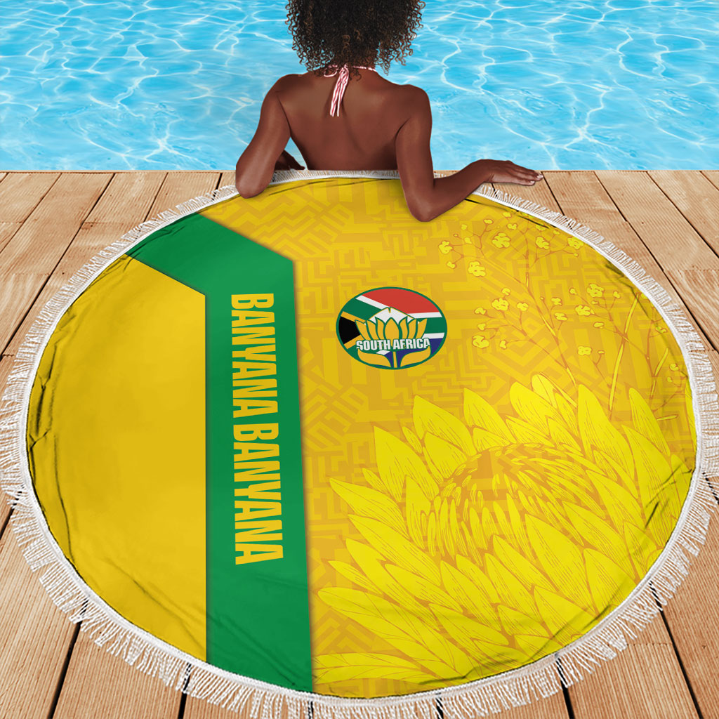 South Africa Soccer Beach Blanket Banyana Banyana Protea Yellow Version
