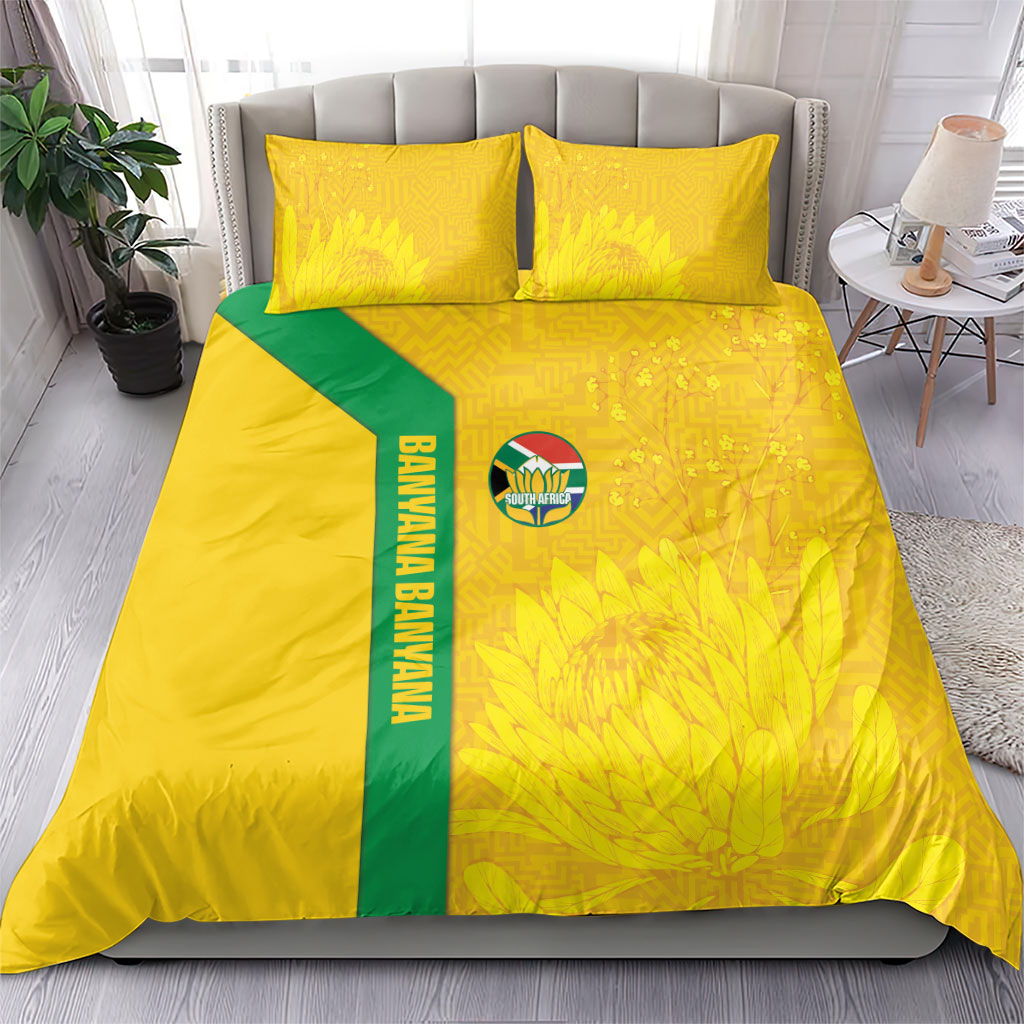 South Africa Soccer Bedding Set Banyana Banyana Protea Yellow Version
