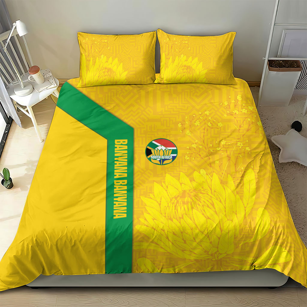 South Africa Soccer Bedding Set Banyana Banyana Protea Yellow Version
