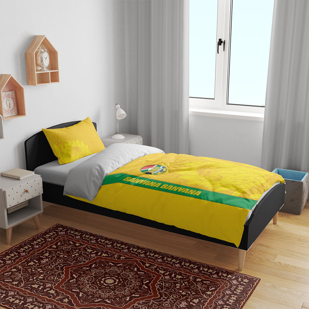 South Africa Soccer Bedding Set Banyana Banyana Protea Yellow Version