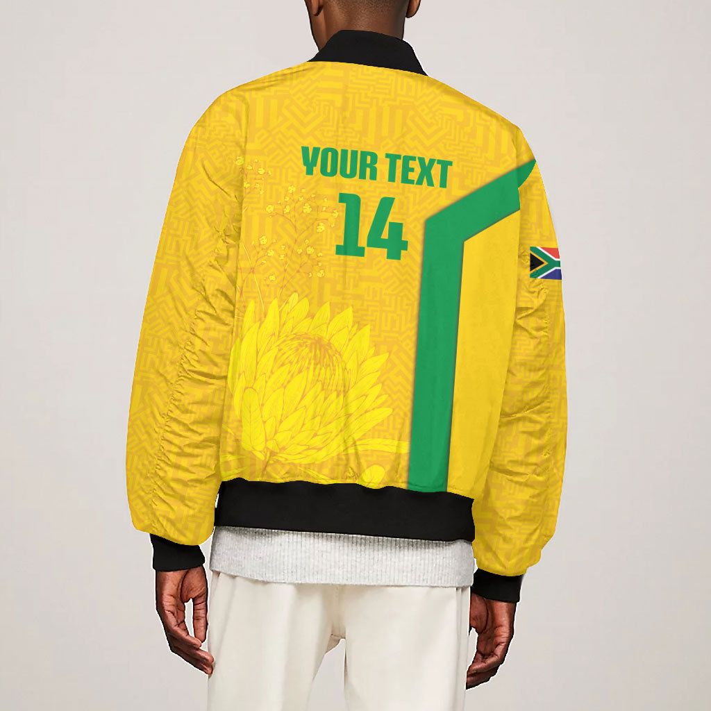 South Africa Soccer Custom Bomber Jacket Banyana Banyana Protea Yellow Version