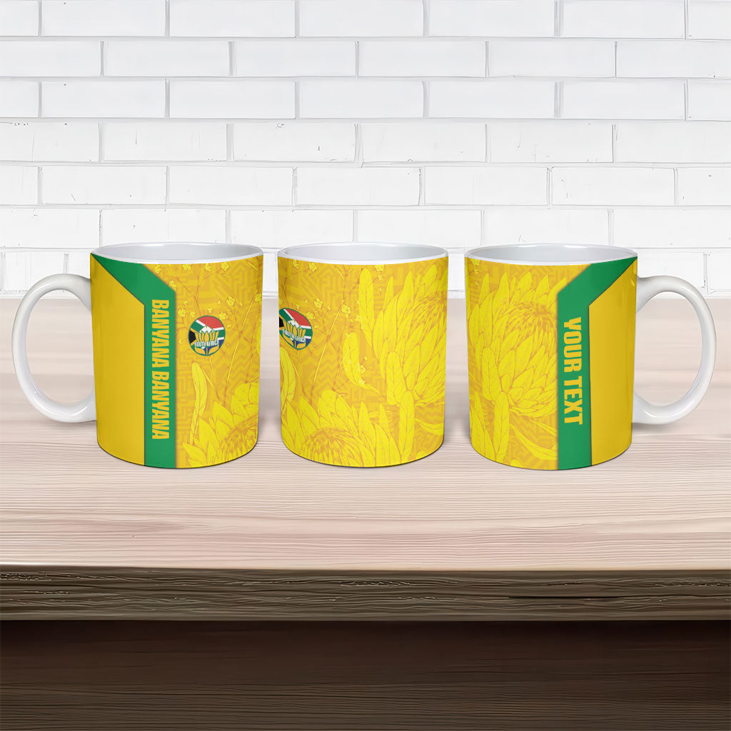South Africa Soccer Custom Ceramic Mug Banyana Banyana Protea Yellow Version