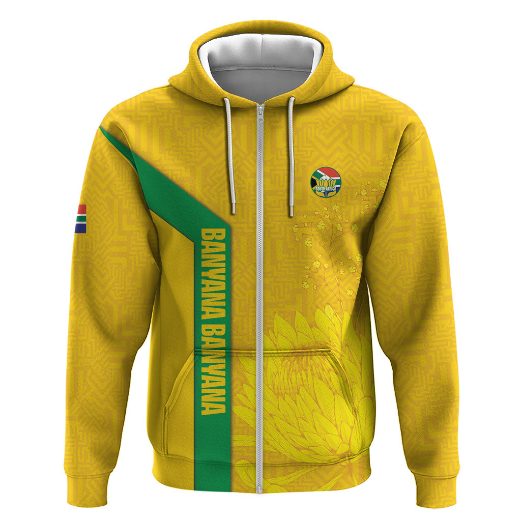 South Africa Soccer Custom Hoodie Banyana Banyana Protea Yellow Version