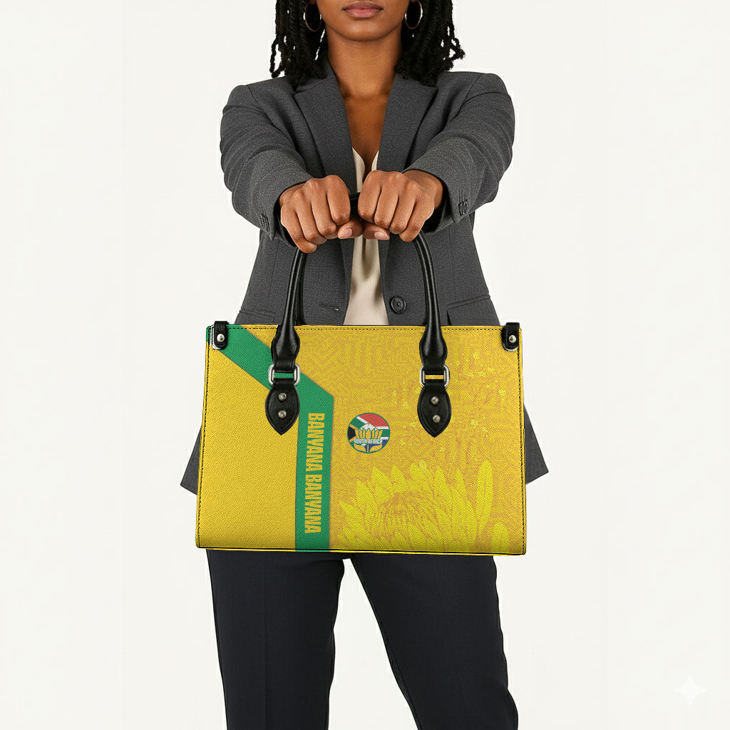 South Africa Soccer Leather Bag Banyana Banyana Protea Yellow Version
