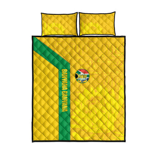 South Africa Soccer Quilt Bed Set Banyana Banyana Protea Yellow Version