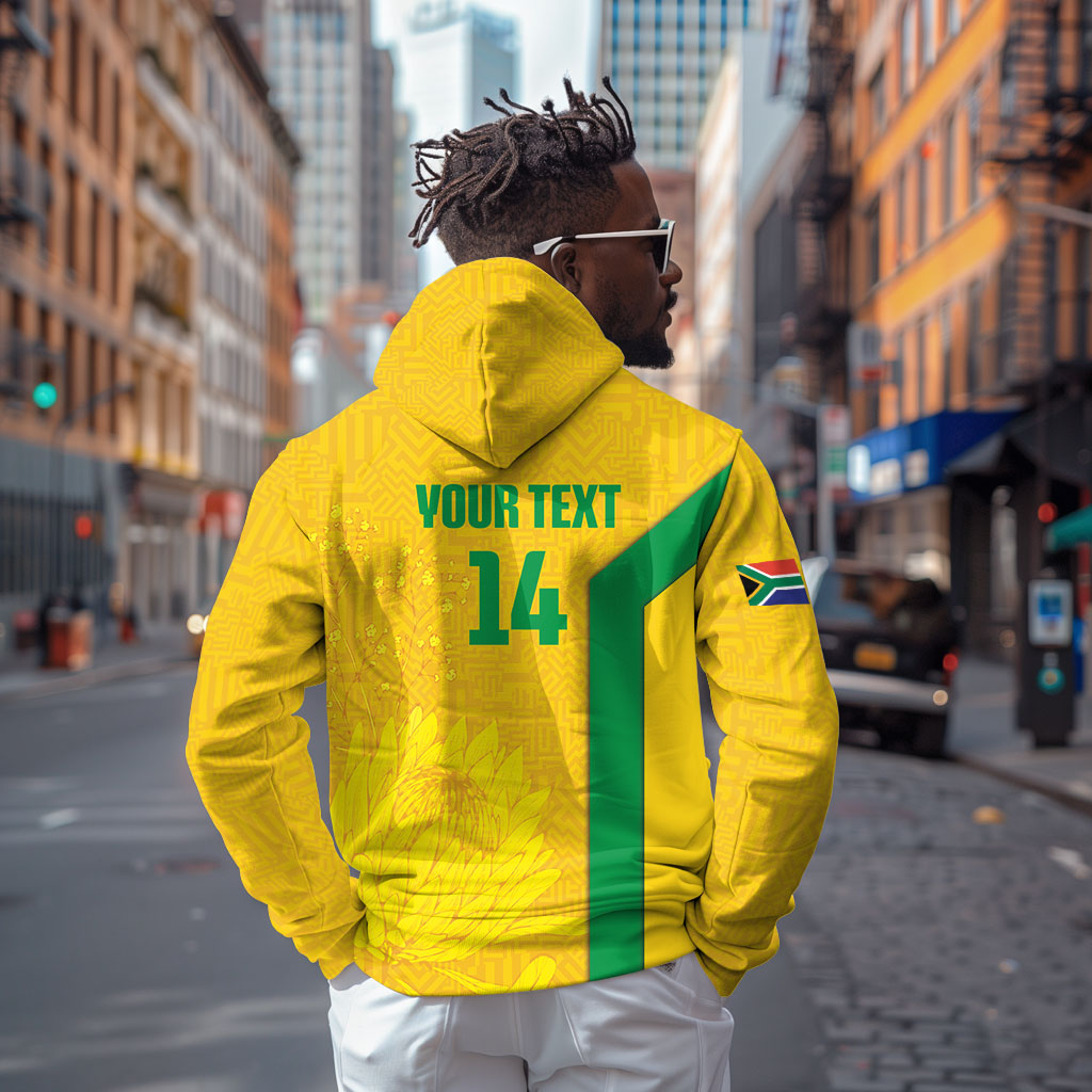 South Africa Soccer Custom Zip Hoodie Banyana Banyana Protea Yellow Version