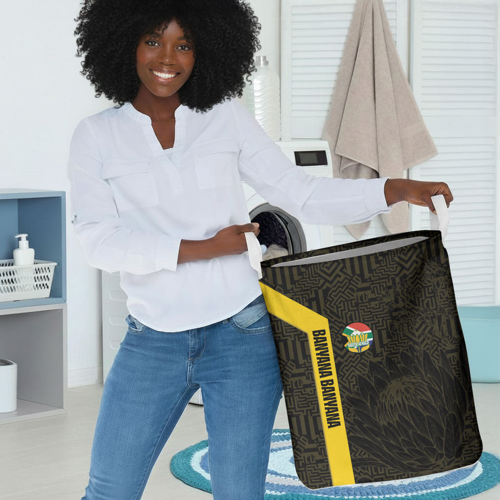 South Africa Soccer Laundry Basket Banyana Banyana Protea Black Version