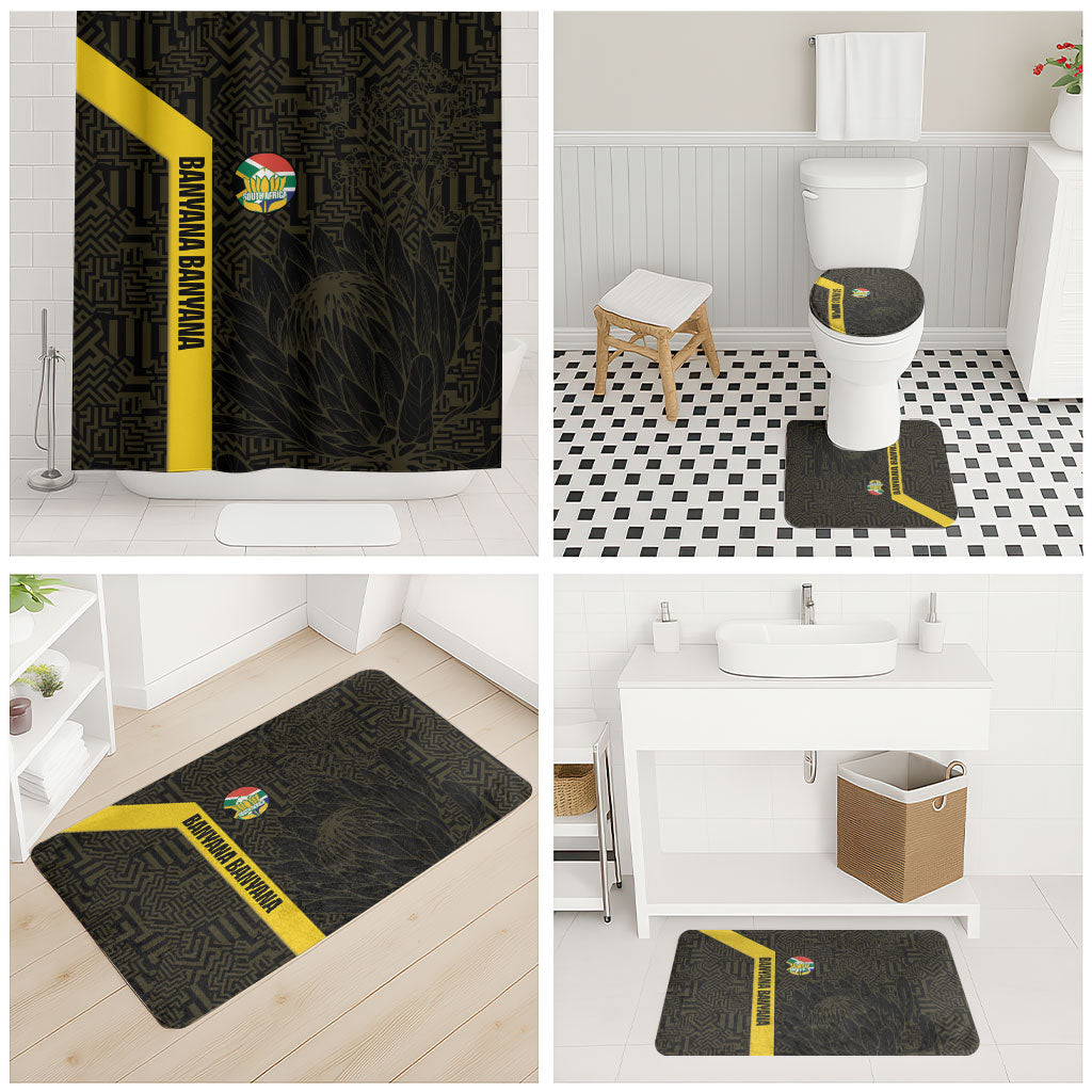 South Africa Soccer Bathroom Set Banyana Banyana Protea Black Version