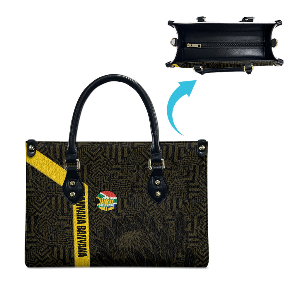South Africa Soccer Leather Bag Banyana Banyana Protea Black Version