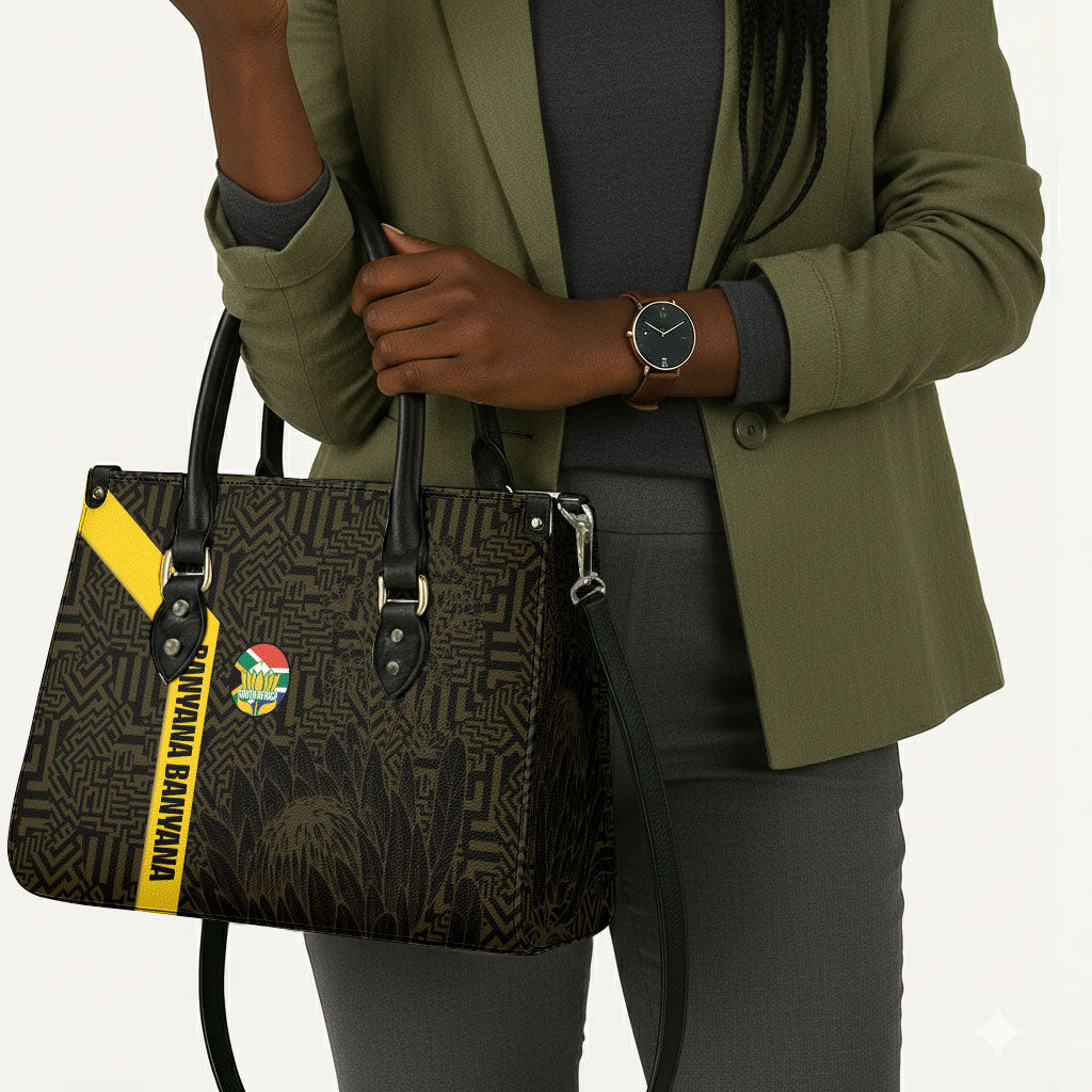 South Africa Soccer Leather Bag Banyana Banyana Protea Black Version