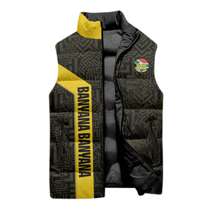South Africa Soccer Custom Sleeveless Puffer Jacket Banyana Banyana Protea Black Version