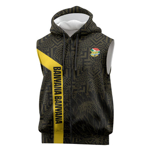 South Africa Soccer Custom Sleeveless Zip Hoodie Banyana Banyana Protea Black Version