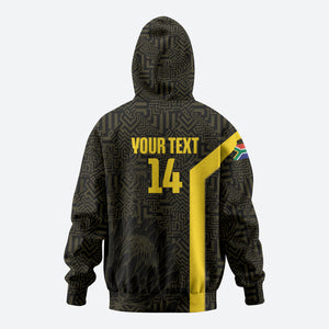 South Africa Soccer Custom Zip Hoodie Banyana Banyana Protea Black Version