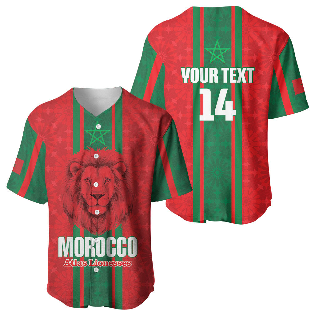 Morocco Football Custom Baseball Jersey Atlas Lionesses Moroccan Folk Pattern