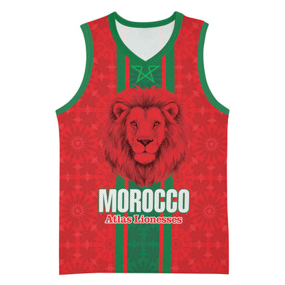 Morocco Football Custom Basketball Jersey Atlas Lionesses Moroccan Folk Pattern