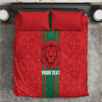 Morocco Football Custom Bedding Set Atlas Lionesses Moroccan Folk Pattern