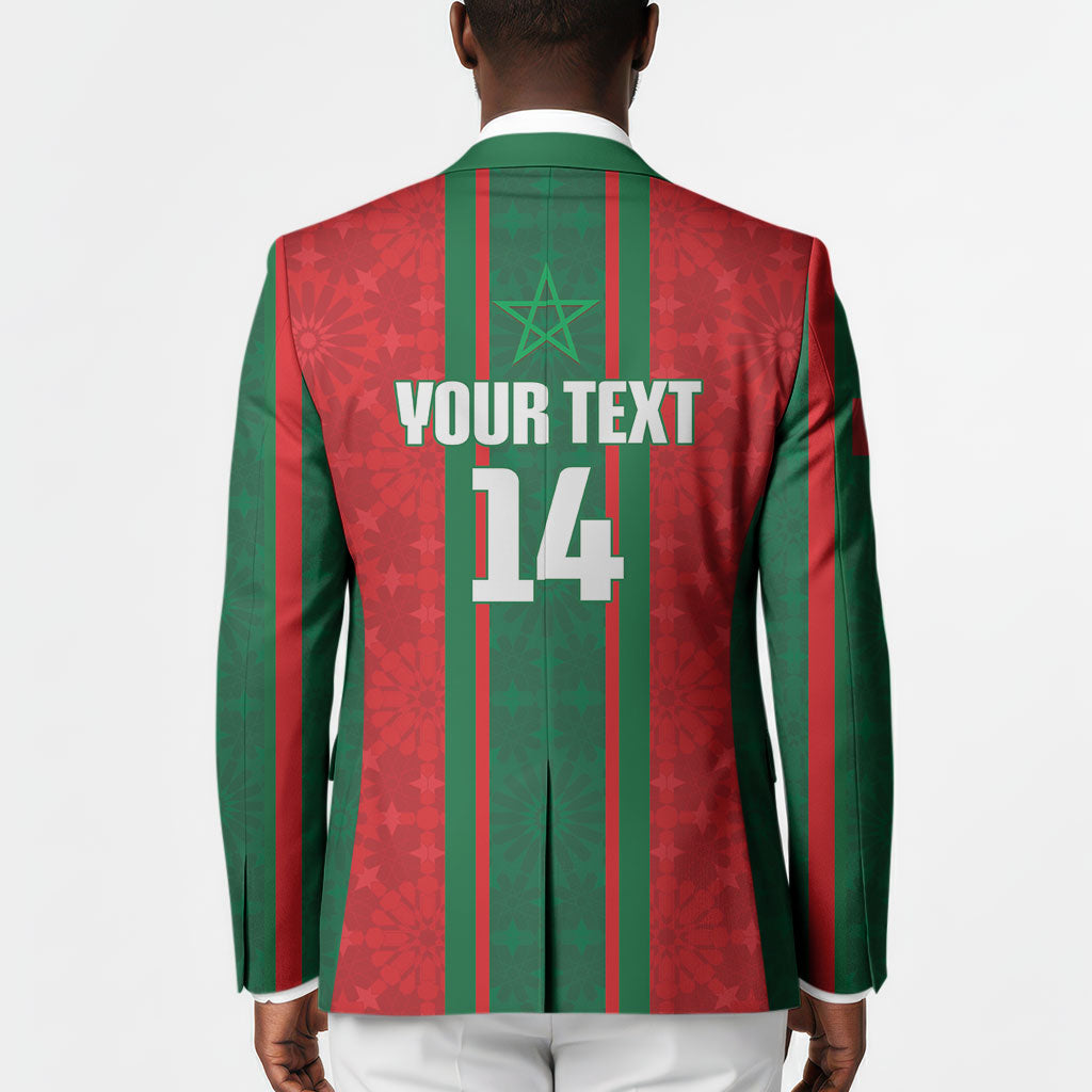 Morocco Football Custom Blazer Atlas Lionesses Moroccan Folk Pattern