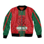Morocco Football Custom Bomber Jacket Atlas Lionesses Moroccan Folk Pattern