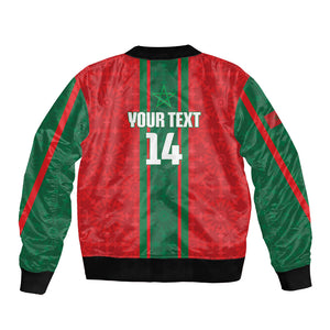 Morocco Football Custom Bomber Jacket Atlas Lionesses Moroccan Folk Pattern