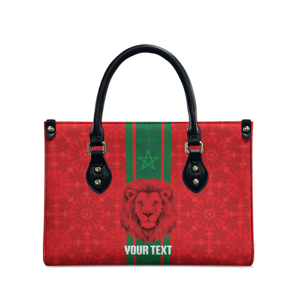 Morocco Football Custom Leather Bag Atlas Lionesses Moroccan Folk Pattern