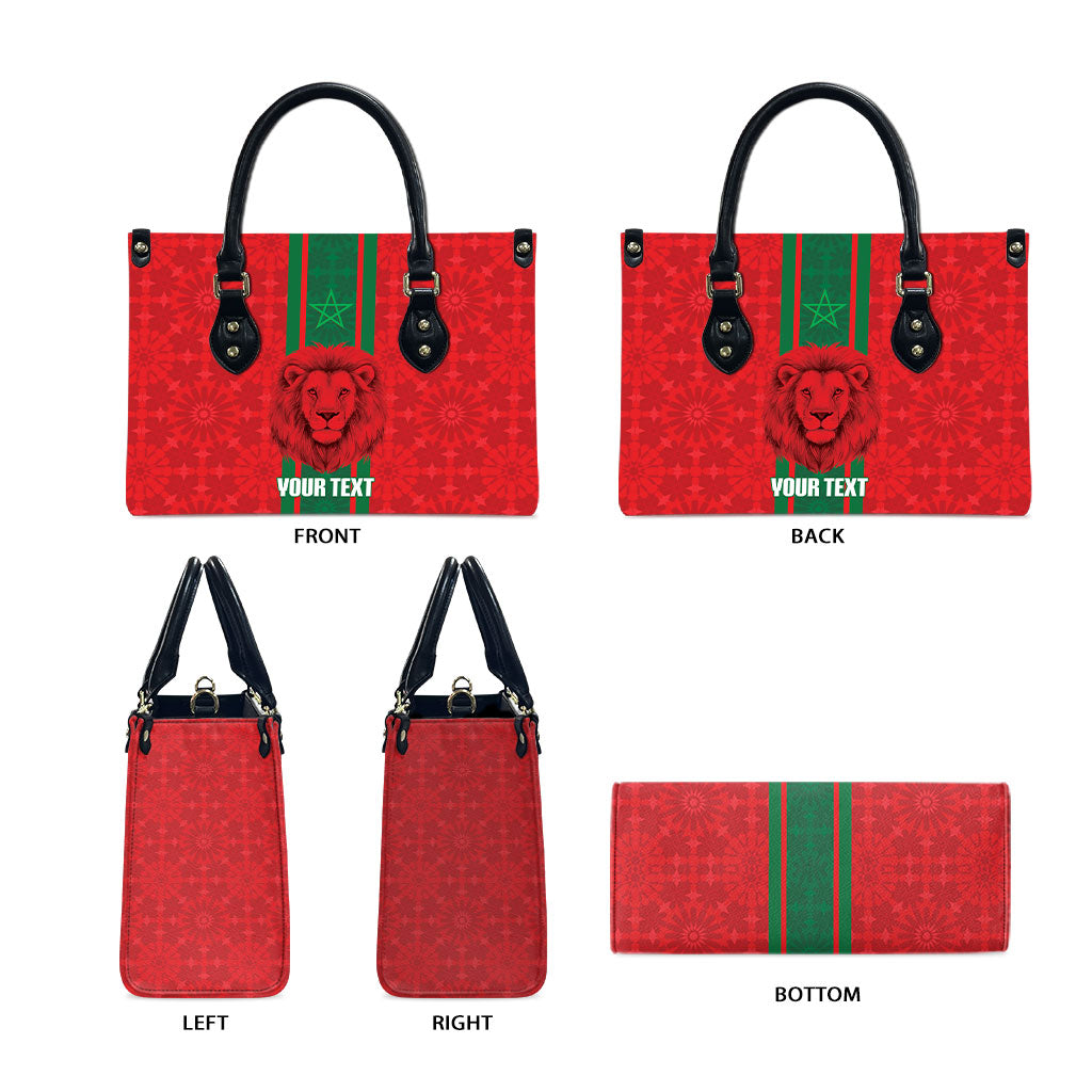 Morocco Football Custom Leather Bag Atlas Lionesses Moroccan Folk Pattern