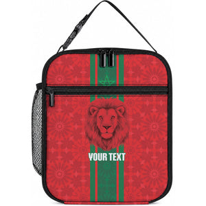 Morocco Football Custom Lunch Bag Atlas Lionesses Moroccan Folk Pattern