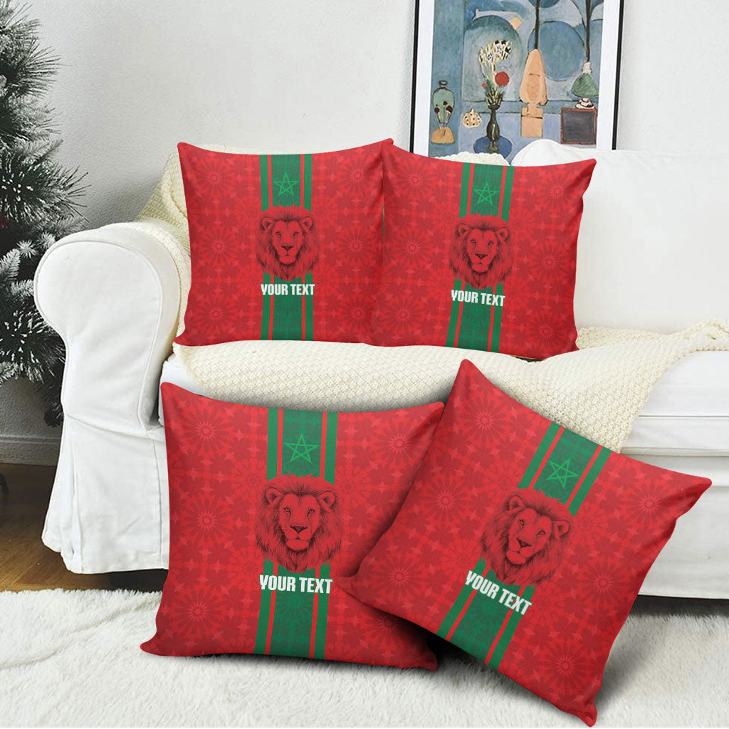 Morocco Football Custom Pillow Cover Atlas Lionesses Moroccan Folk Pattern
