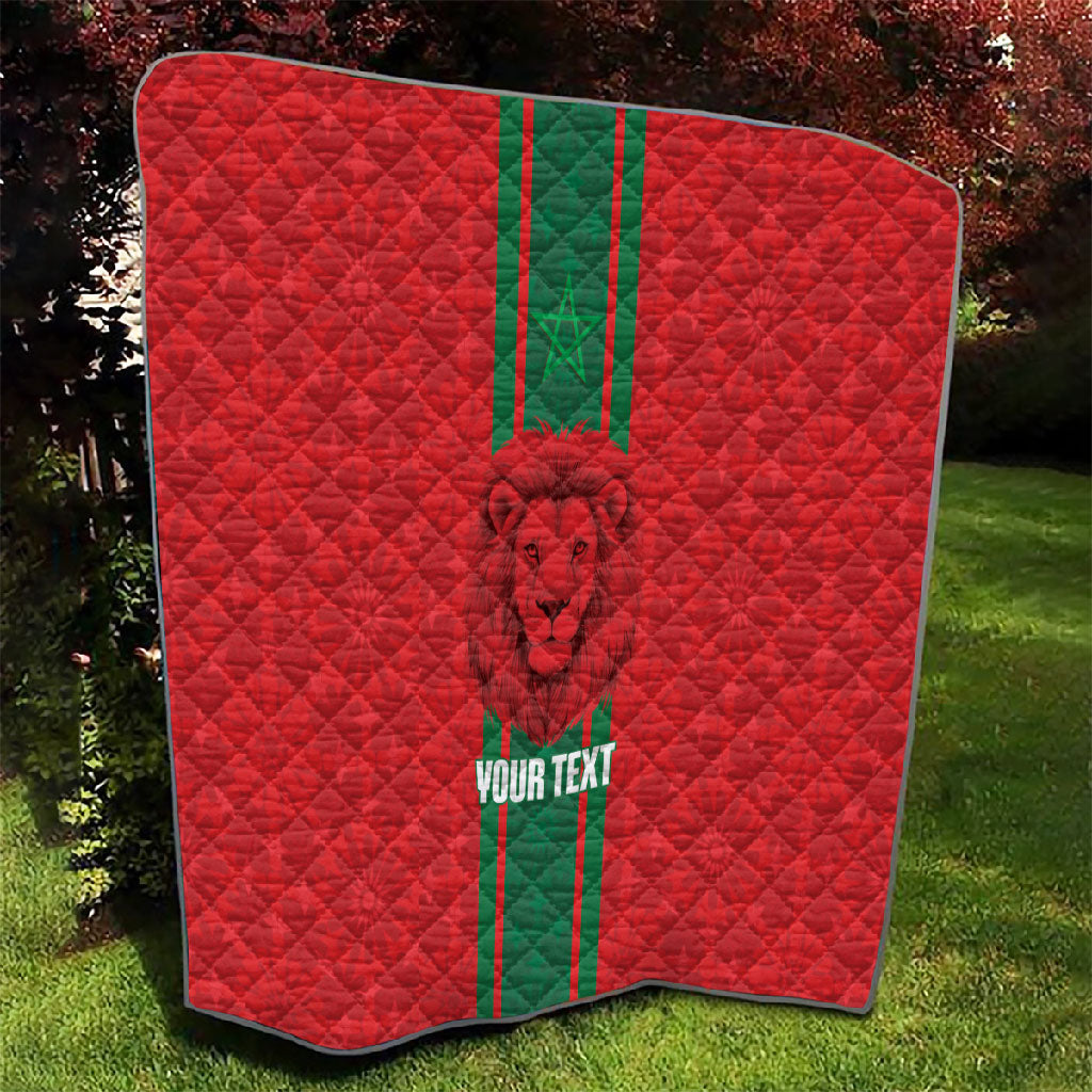 Morocco Football Custom Quilt Atlas Lionesses Moroccan Folk Pattern