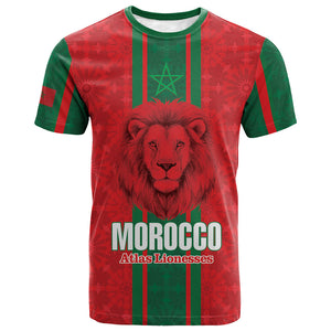 Morocco Football Custom T shirt Atlas Lionesses Moroccan Folk Pattern