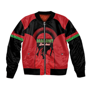 Malawi Football Custom Bomber Jacket Red Rising Sun Go Scorchers